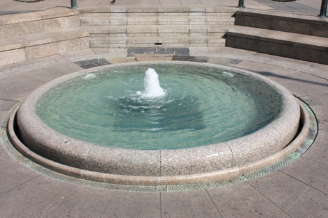 Photo of fountain Mandusevac on central square, Zagreb, Croatia.