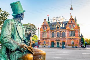 Photo of the city center and the port of Helsingborg in Sweden.