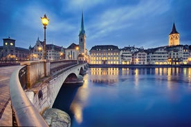 Aerial view on Marienplatz town hall and Frauenkirche in Munich, Germany.