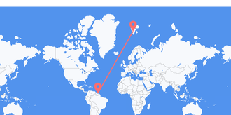 Flyrejser fra Surinam til Svalbard & Jan Mayen