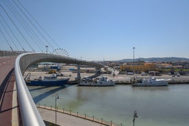 Photo of aerial view of colorful summer view of Pescara port, Italy.