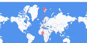 Flyrejser fra São Tomé og Príncipe til Svalbard & Jan Mayen