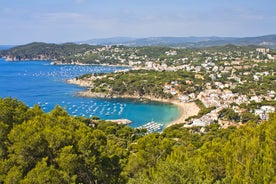 Photo of aerial view of Calella de Palafrugell and Llafranc view (Costa Brava), Catalonia, Spain.