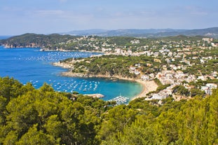 Photo of aerial view of Calella de Palafrugell and Llafranc view (Costa Brava), Catalonia, Spain.