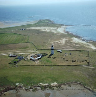 photo of aerial view of Morups Tånge in Glommen, Sweden.