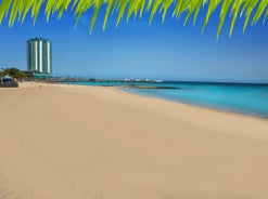 photo of landscape of Charco de San Gines in Arrecife, Lanzarote, Spain.