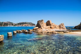 Photo of panoramic aerial view of beautiful Blanes in Costa Brava on a beautiful summer day, Spain.