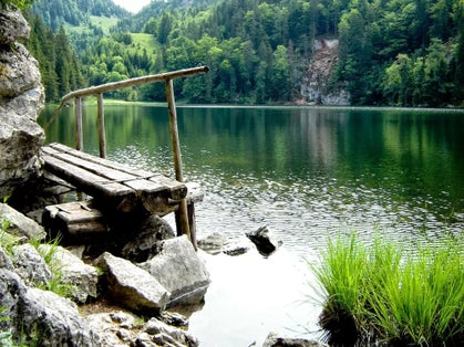 photo of  view of Taubensee,Gemeinde Kössen Austria.