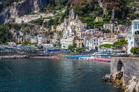 photo of beautiful view of Vietri sul Mare, the first town on the Amalfi Coast, with the Gulf of Salerno, province of Salerno, Campania, southern Italy.