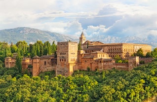 Photo of the castle (castillo de los Fajardo) and town, Velez Blanco, Almeria Province, Andalucia, Spain.