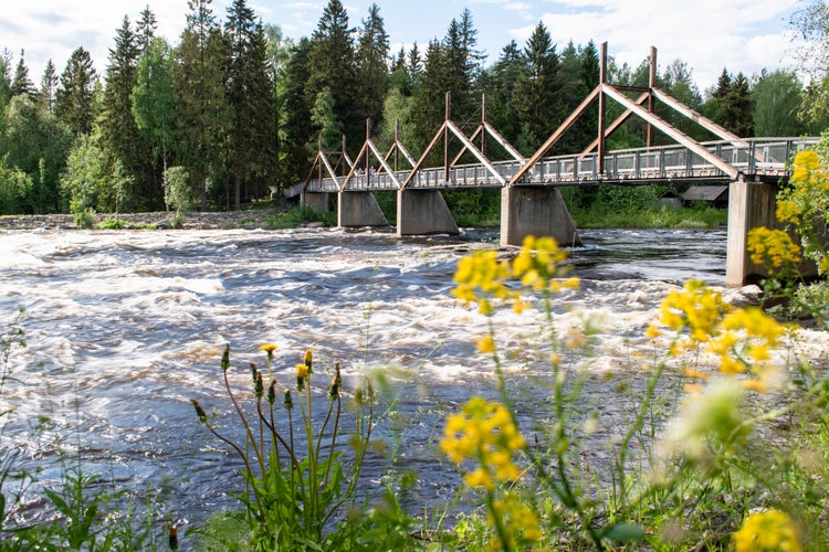 photo of view ofa bridge over the river glomma in elverum.