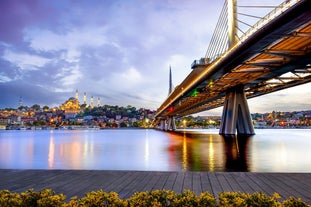 road landscape in the city. Turkey travel in summer. Highway view in beautiful city. Car driving on the road in city. Travel view in asian cities. Highway landscape in summer. Bursa, Turkey.