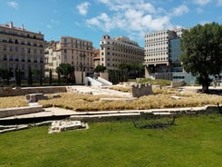 Saint Jean Castle and Cathedral de la Major and the Vieux port in Marseille, France.