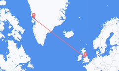 영국 맨체스터에서 출발해 그린란드 카르수트에(으)로 가는 항공편