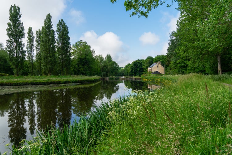 Lockmaster's house along the canal from Nantes to Brest in Brittany.