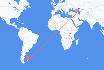 เที่ยวบิน จาก Mount Pleasant, หมู่เกาะฟอล์กแลนด์ ไปยัง ฮักชารี, ตุรกี