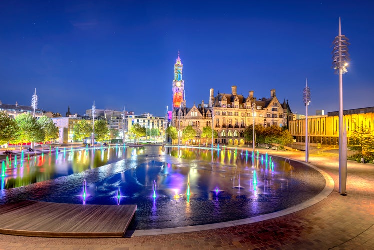 The regeneration of Bradford City Centre into a new six-acre, multi-award winning public space. At its heart is a spectacular Mirror pool and animated by fountain.