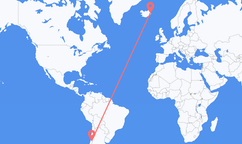 Flights from Santiago de Chile to Egilsstaðir