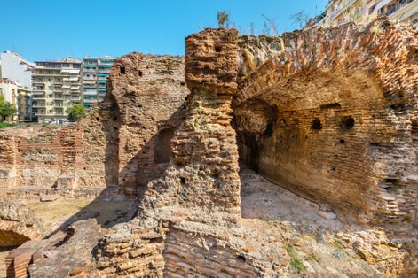 photo of Ruins of the Imperial Palace of Galerius. Navarinou square, Thessaloniki, Macedonia, Greece,Thessaloniki Greece.