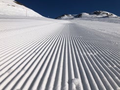 photo of panoramic view of Sestriere village from above, famous ski resort in the Italian western Alps, Piedmont, Italy.