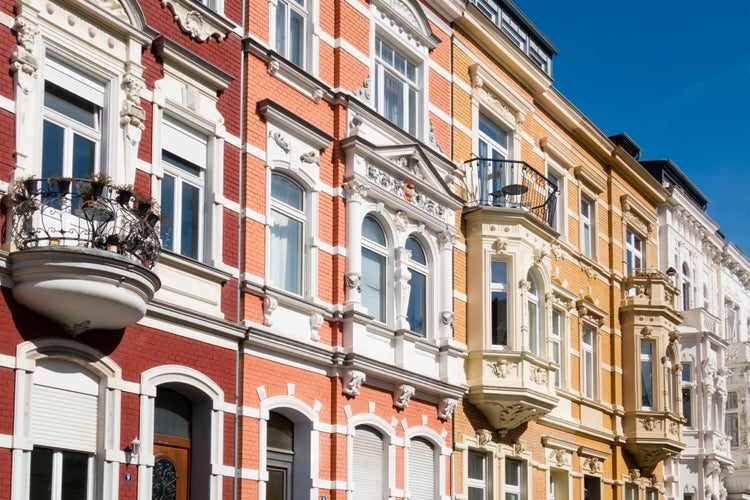 photo of vew  of Facades of the imperial era Bonn Rheinland Germany.