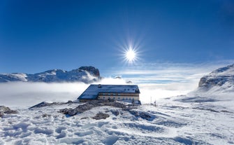 photo of an aerial view of San Martino di Castrozza in Italy.