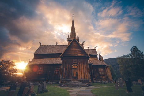Lom Stave Church. Stave Church Situated in Lom Municipality in the Gudbrandsdal District of Norway, Europe.