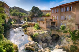 Photo of aerial view of beautiful Grasse Village in French Riviera, France.