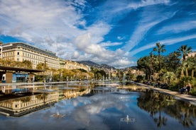 View of Mediterranean luxury resort and bay with yachts. Nice, Cote d'Azur, France. 