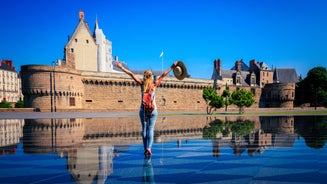 Photo of Tours aerial panoramic view. Tours is a city in the Loire valley of France.