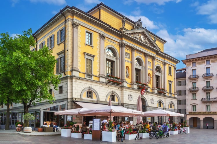 Photo of town Hall of Lugano, Switzerland.