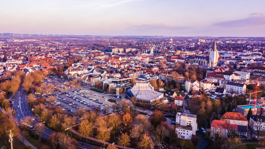 photo of aerial view of Paderborn in Germany.