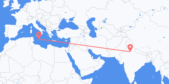 Flights from India to Malta