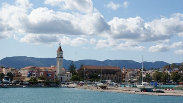 photo of an aerial view of Tsilivi is a village and a tourist resort on the island of Zakynthos, Greece.