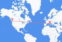 バンクーバーからローマ行きのフライト