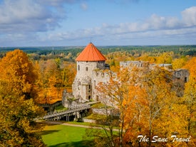 Aerial view of Vilnius old city.