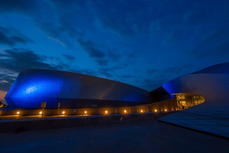 Photo of National Aquarium Denmark, Blue Planet in the Dusk, Copenhagen, Denmark.