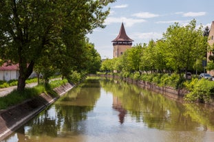 Photo of the Small Square piata mica, the second fortified square in the medieval Upper town of Sibiu city, Romania.