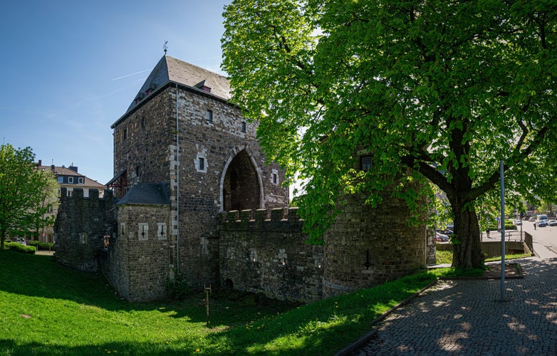 photo of view of Ancient gate of Aachen, Germany.