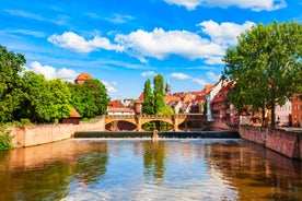 Photo of scenic summer view of the Old Town architecture with Elbe river embankment in Dresden, Saxony, Germany.