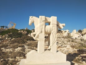 Photo of panoramic aerial view of Kalamis beach and bay in the city of Protaras, Cyprus.