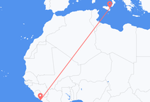 Monrovia to Catania