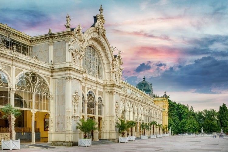 Marianske Lazne, Czech Republic - Neo-Baroque Main Colonnade in small west Bohemian Spa town Marianske Lazne (Marienbad) - region Karlovy Vary - Czech Republic - Europe