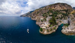 Photo of aerial View of Castellammare di Stabia from the cableway, Italy.