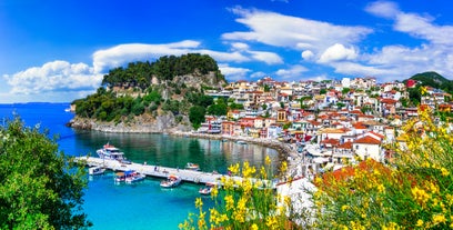 Photo of beautiful panoramic view of Parga city, Greece.