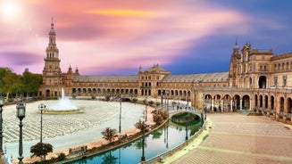 Photo of panoramic aerial view of Malaga on a beautiful summer day, Spain.