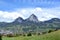 photo of the villages Schwyz and Rickenbach with the mountains Grosser Mythen and Kleiner Mythen in the background in Switzerland.