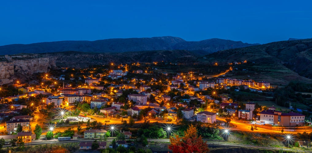 Photo of city center at night ,Erzincan Province, Kemah District.