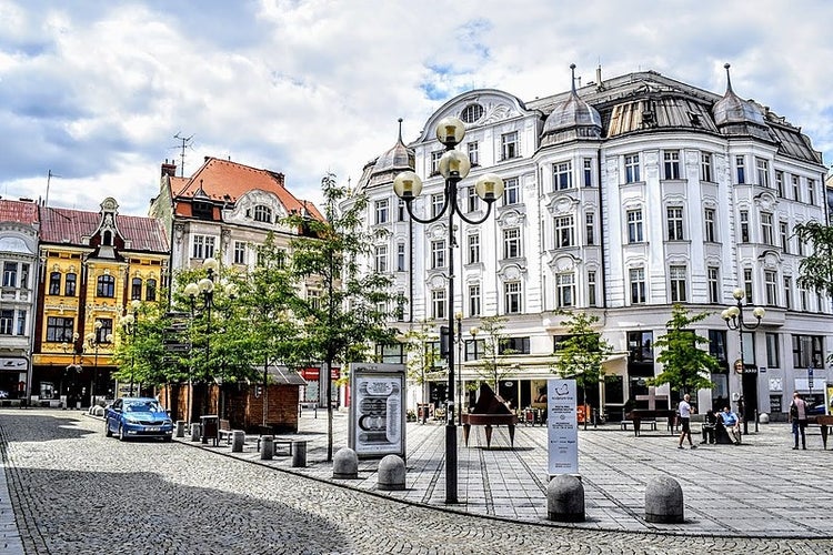 Photo of Jirásek Square in Moravská Ostrava, Czechia.