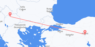 Vuelos de Turquía a Macedonia del Norte